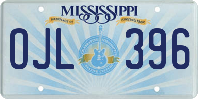 MS license plate OJL396