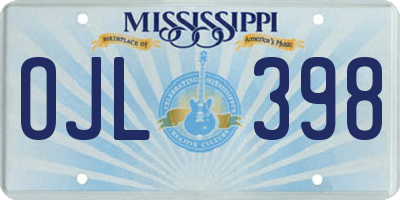 MS license plate OJL398