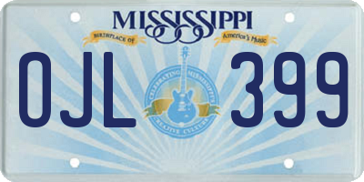 MS license plate OJL399