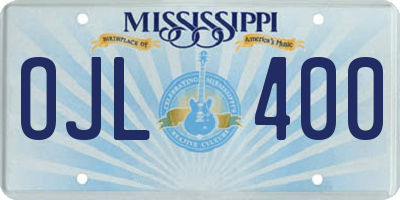 MS license plate OJL400