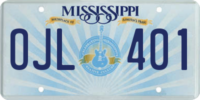 MS license plate OJL401