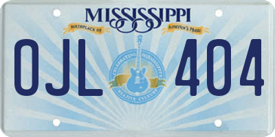 MS license plate OJL404