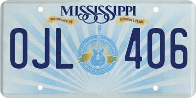 MS license plate OJL406