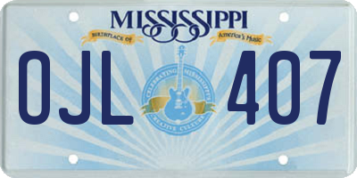 MS license plate OJL407