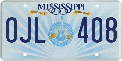 MS license plate OJL408