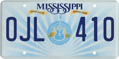 MS license plate OJL410