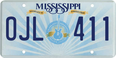 MS license plate OJL411