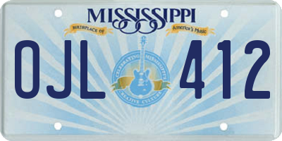 MS license plate OJL412
