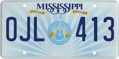 MS license plate OJL413