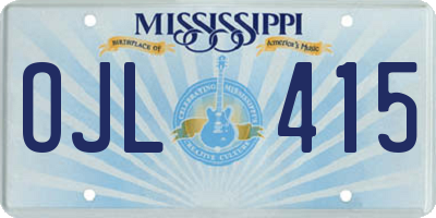 MS license plate OJL415