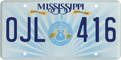 MS license plate OJL416
