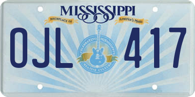 MS license plate OJL417