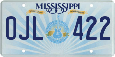 MS license plate OJL422