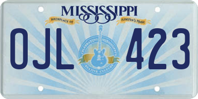 MS license plate OJL423