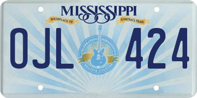MS license plate OJL424