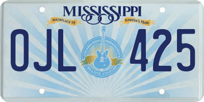 MS license plate OJL425