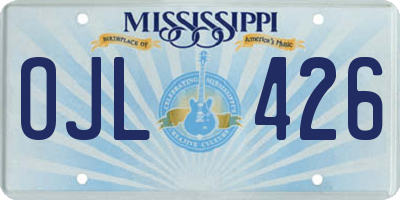 MS license plate OJL426