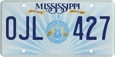 MS license plate OJL427