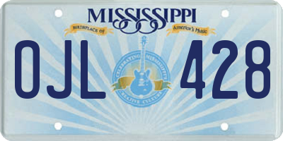 MS license plate OJL428