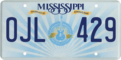 MS license plate OJL429