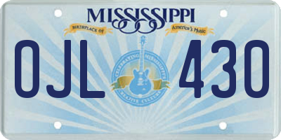 MS license plate OJL430