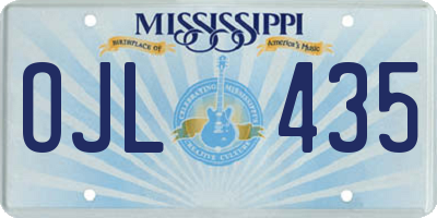 MS license plate OJL435