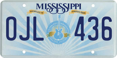 MS license plate OJL436