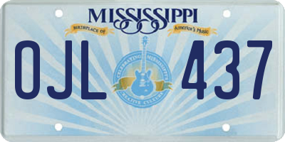 MS license plate OJL437