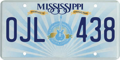 MS license plate OJL438