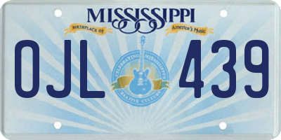 MS license plate OJL439