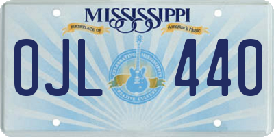 MS license plate OJL440