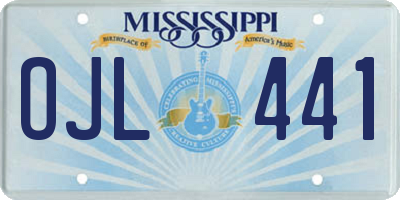 MS license plate OJL441