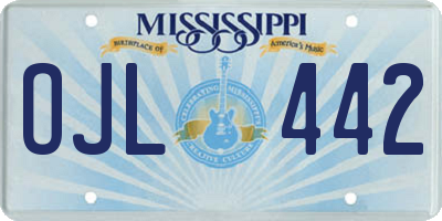 MS license plate OJL442