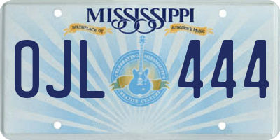 MS license plate OJL444