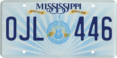 MS license plate OJL446