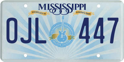 MS license plate OJL447