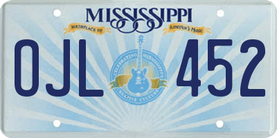 MS license plate OJL452