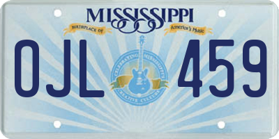 MS license plate OJL459