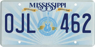 MS license plate OJL462