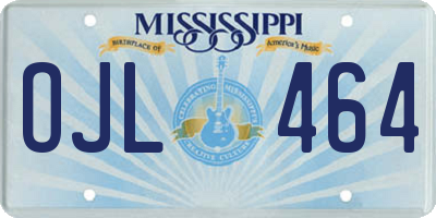 MS license plate OJL464