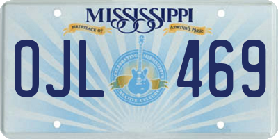 MS license plate OJL469