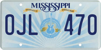 MS license plate OJL470