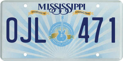 MS license plate OJL471