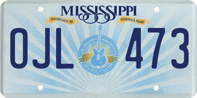 MS license plate OJL473