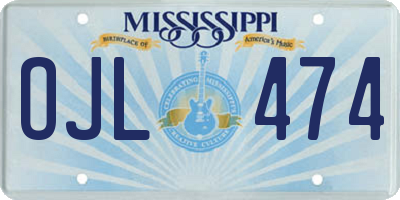 MS license plate OJL474