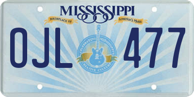 MS license plate OJL477