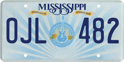 MS license plate OJL482
