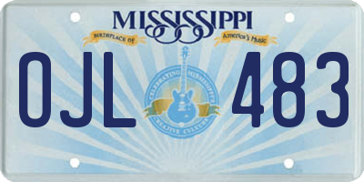 MS license plate OJL483