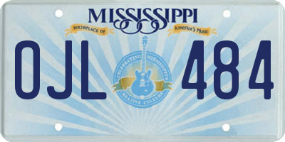 MS license plate OJL484