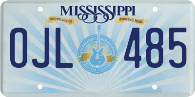 MS license plate OJL485